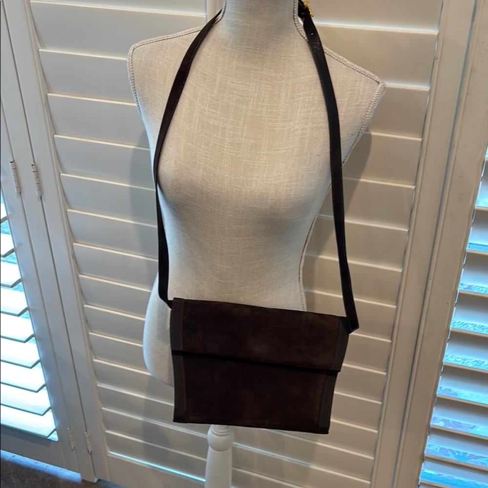 Elegant Ferragamo Brown suede Leather Bag